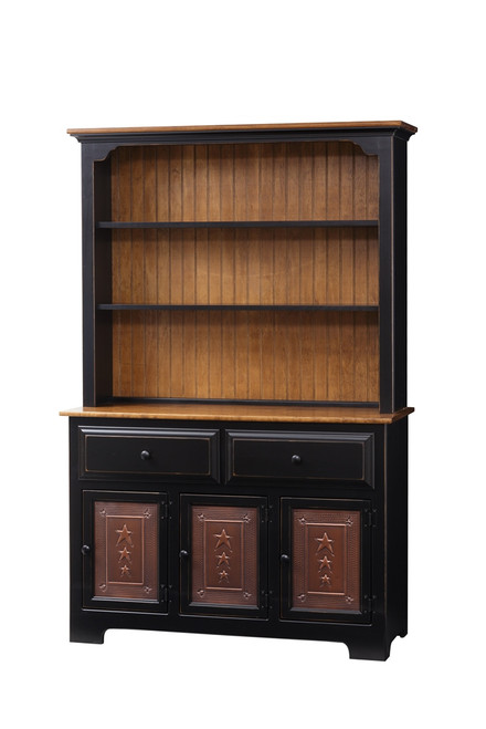 Poplar 3-Door Hutch w/ Tin Doors