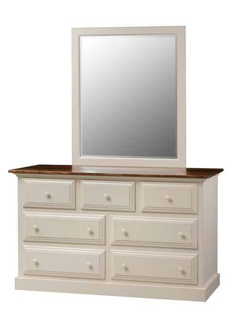 Poplar 7-Drawer Dresser & Mirror