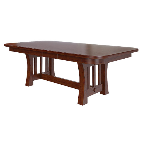 Curved Mission Double Pedestal Table