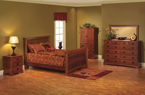 Old English Mission Slat Bedroom Suite