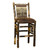 Rustic Hickory Upholstered Barstool