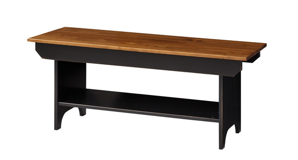 Poplar 3-Foot Bench w/ Shelf