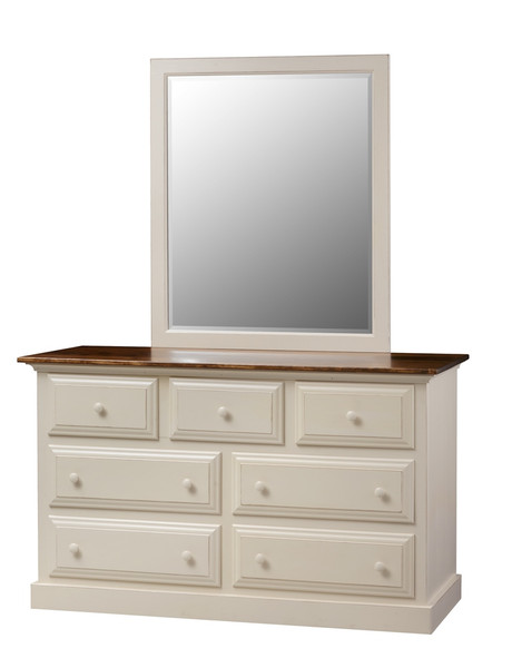Poplar 7-Drawer Dresser & Mirror