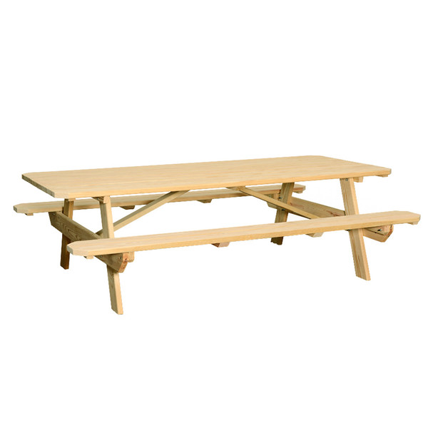 Large Wood Picnic Table w/Benches