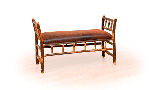 Rustic Hickory Arm Bench