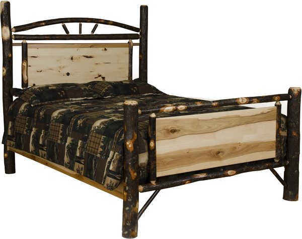 Rustic Hickory Panel Bed