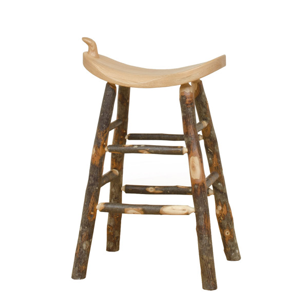Rustic Hickory Western Barstool