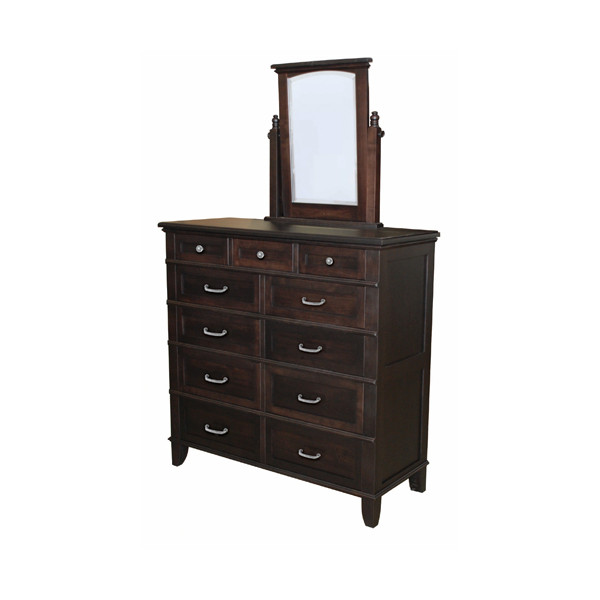 JL 106B Plymouth Splay Base Ladies Dressing Chest with Dressing Chest Mirror