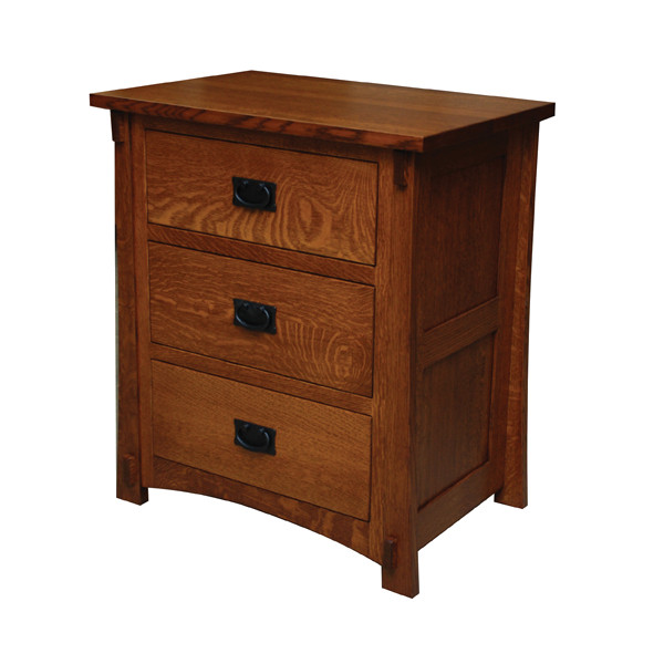 JL 521 Dutch County Mission 27" 3-Drawer Nightstand