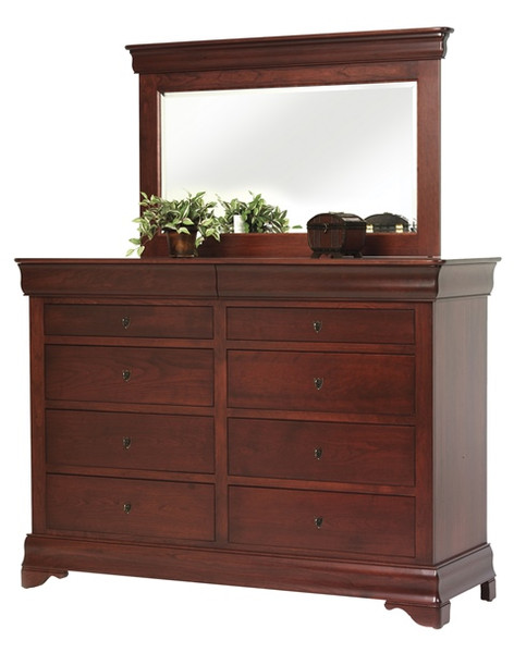 Louis Phillipe 66" High Dresser with High Dresser Mirror
