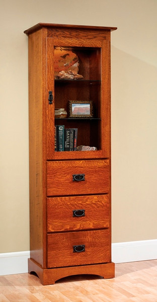 Old English Mission 23" Bookcase with Drawers