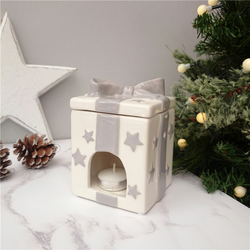 (x24)(£4.10ea) Present Box Ceramic Wax Melter With Lid 12cm