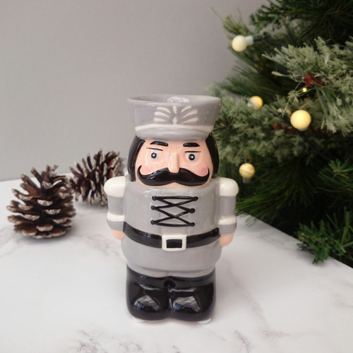 (H)(x24)(£2.95ea) DISPATCH FROM MID SEPTEMBER - Nutcracker Wax Melter / Oil Burner 13.5cm - Grey