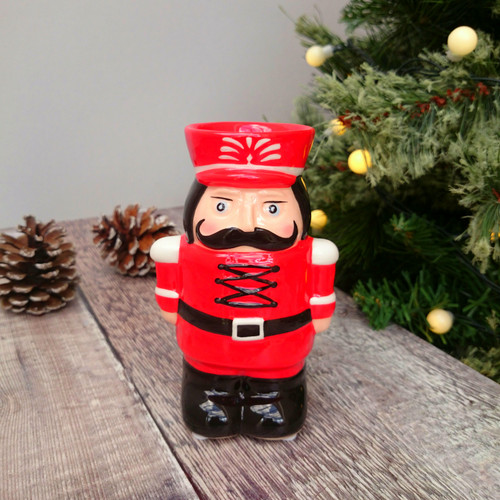 (H)(x24)(£2.95ea) DISPATCH EARLY SEPTEMBER - Nutcracker Wax Melter / Oil Burner 13.5cm - Red