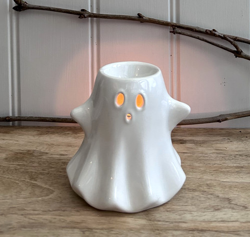 (F)(x36)(£2.48ea) DISPATCH EARLY SEPTEMBER - White Ceramic Ghost Wax Burner 11cm