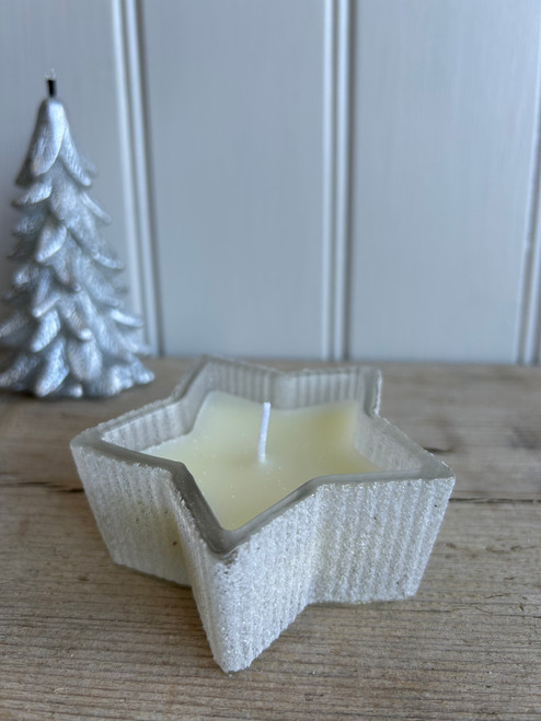 Star Shaped Frosted Candle - Sold in 24's - 50p each