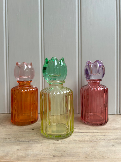 Large Glass Tulip Tea light Holder - Sold in 12's - £1.50 each)