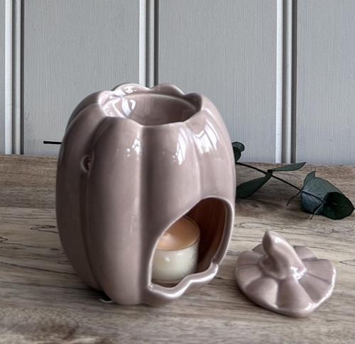 Carton Quantity (18's) Pumpkin with Lid Wax Melter / Oil Burner 6cm - Mocha Carton Quantity (18's) Pumpkin with Lid Wax Melter / Oil Burner 6cm - Mocha