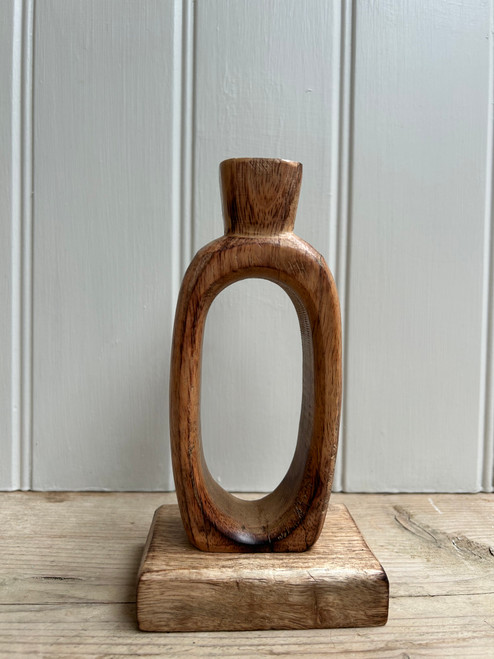 Oval Shape Wooden Candle Holder - Sold in 6's - £1.50 each