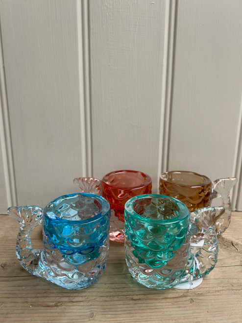 Glass Fish Design Candle Holder - Sold in 24's - £1.00 each