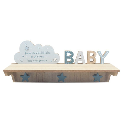 Baby Blue Shelf with Hooks - Sold in 4's - £3.50 each Baby Blue Shelf with Hooks - Sold in 4's - £3.50 each