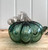(x18)(£5.30ea) DUE JULY - Luxury Handblown Glass Pumpkin Ornament - Bottle Green 13cm