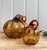 (x12)(£7.85ea) DUE JULY - Luxury Handblown Glass Pumpkin Ornament - Amber 15cm