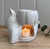 (x36)(£3.48ea) DUE AUGUST - Porcelain Ghost & Pumpkin Wax Burner 12.5cm