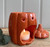 (x24)(£3.58ea) DUE JULY - Lidded Ceramic Pumpkin Wax Burner with Speckle Finish - Orange