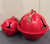 (x8)(£13.20ea) DUE AUGUST - Large Heavy Duty Metal Bauble with Rope Hanger - Festive Red
