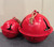 (x18)(£6.95ea) DUE AUGUST - Medium Heavy Duty Metal Bauble with Rope Hanger - Festive Red