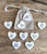 (x1)(£38.88ea) DUE AUGUST - Set of 54 Ceramic Heart Tokens & Hessian Pouches in Display Box CDU (72p each)