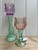Glass Candle Holder - 3 asst Colours - Sold in 6's - £1.00 each
