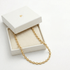Elegant French Pearl Necklace for Women, 18K Gold Tone Copper Geometric Pendant Necklace, Retro Fashion Jewelry Gift