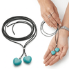 Boho Turquoise Double Layer Rope Necklace for Women Retro Heart Pendant Statement Jewelry Gift