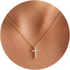 Cross Necklace for Women, 14K Gold Plated Cross Pendant Dainty Layered Chain Necklace Jewelry Gifts