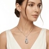 Angel Tears Drop Pendant Necklace for Women, Silver Plated Teardrop Crystal Necklace, Elegant Clavicle Jewelry Gift