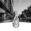 Angel Tears Drop Pendant Necklace for Women, Silver Plated Teardrop Crystal Necklace, Elegant Clavicle Jewelry Gift