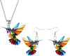 Colorful Hummingbird Necklace, 2D Hummingbird Necklace, Bird Necklace, Hummingbird Necklaces For Women Bird Lovers