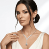 Rhinestone Claw Chain Jewelry Set for Women, Crystal Necklace and Earrings Set, Elegant Fashion Jewelry Gift