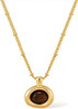 Gold Stone Pendant Necklaces for Women, Chunky Gemstone Dangle Necklace Wedding Prom Fashion Jewelry Gift
