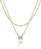 Dainty 14k Gold Plated/Silver Cubic Zirconia Necklaces for Women, Simple CZ Jewelry Necklaces Trendy Gifts