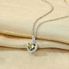 Sparkling 925 Sterling Silver Birthstone Necklaces for Women, Created Heart/Round/Teardrop/Square Crystal Solitaire Pendant Diamond Necklace, Great Birthday/Anniversary/Wedding Gifts