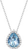 Sparkling 925 Sterling Silver Birthstone Necklaces for Women, Created Heart/Round/Teardrop/Square Crystal Solitaire Pendant Diamond Necklace, Great Birthday/Anniversary/Wedding Gifts