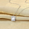 Sparkling 925 Sterling Silver Birthstone Necklaces for Women, Created Heart/Round/Teardrop/Square Crystal Solitaire Pendant Diamond Necklace, Great Birthday/Anniversary/Wedding Gifts
