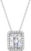 Sparkling 925 Sterling Silver Birthstone Necklaces for Women, Created Heart/Round/Teardrop/Square Crystal Solitaire Pendant Diamond Necklace, Great Birthday/Anniversary/Wedding Gifts