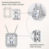 Sparkling 925 Sterling Silver Birthstone Necklaces for Women, Created Heart/Round/Teardrop/Square Crystal Solitaire Pendant Diamond Necklace, Great Birthday/Anniversary/Wedding Gifts