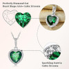 Sparkling 925 Sterling Silver Birthstone Necklaces for Women, Created Heart/Round/Teardrop/Square Crystal Solitaire Pendant Diamond Necklace, Great Birthday/Anniversary/Wedding Gifts