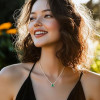 Sparkling 925 Sterling Silver Birthstone Necklaces for Women, Created Heart/Round/Teardrop/Square Crystal Solitaire Pendant Diamond Necklace, Great Birthday/Anniversary/Wedding Gifts