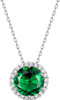 Sparkling 925 Sterling Silver Birthstone Necklaces for Women, Created Heart/Round/Teardrop/Square Crystal Solitaire Pendant Diamond Necklace, Great Birthday/Anniversary/Wedding Gifts